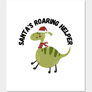 Santa's Roaring Helper. Christmas, Dino Posters and Art